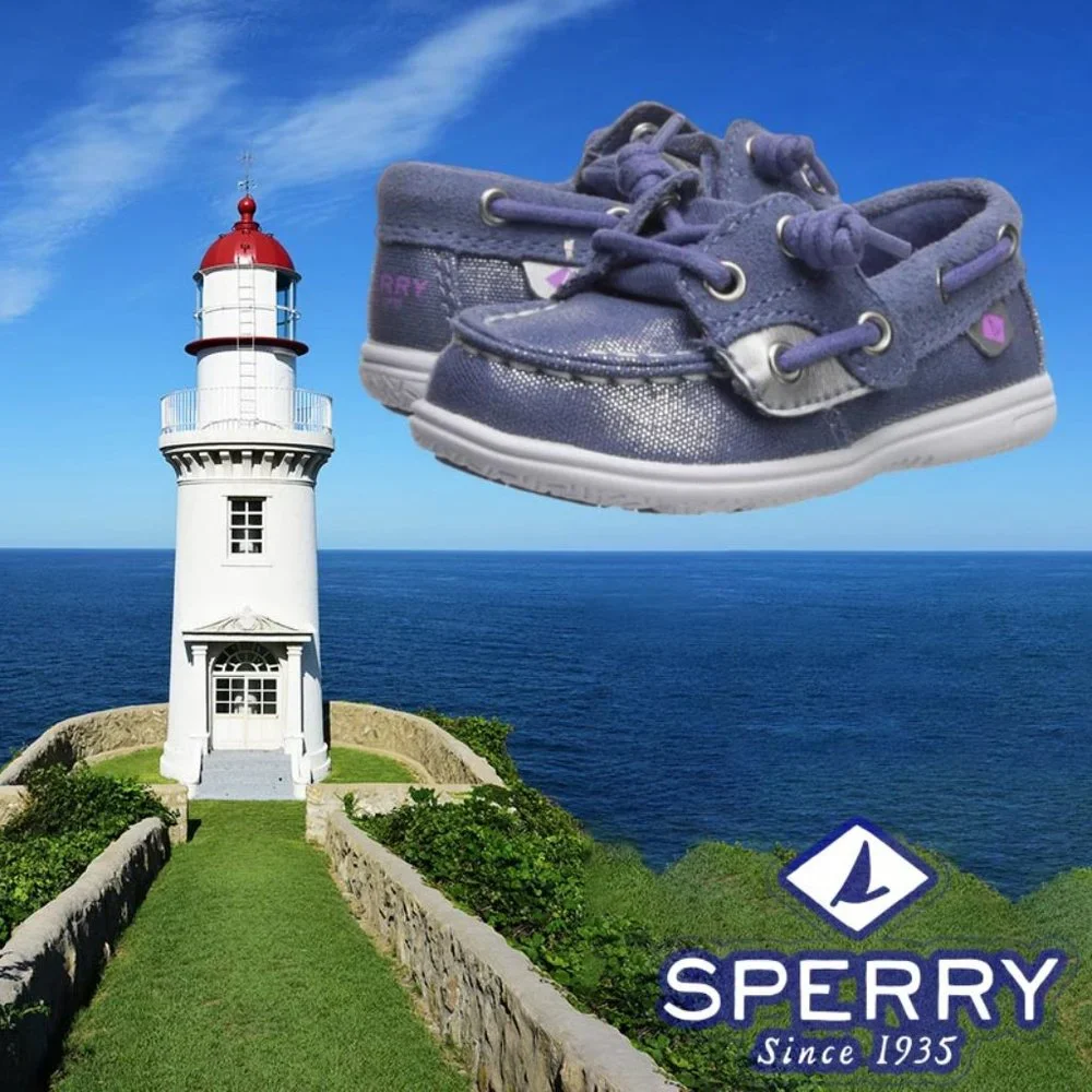 Sperry Kids Lilac Glitter Moccasins